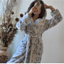 Домашній халат жіночий теплий з капюшоном Зірковий Поцілунок короткий/довгий в Leron - фото 0