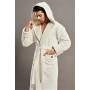 Нарядный банный мягкий махровый халат мужской 100% хлопок Nusa 1435 Cream кремовый Турция в Leron - фото 0
