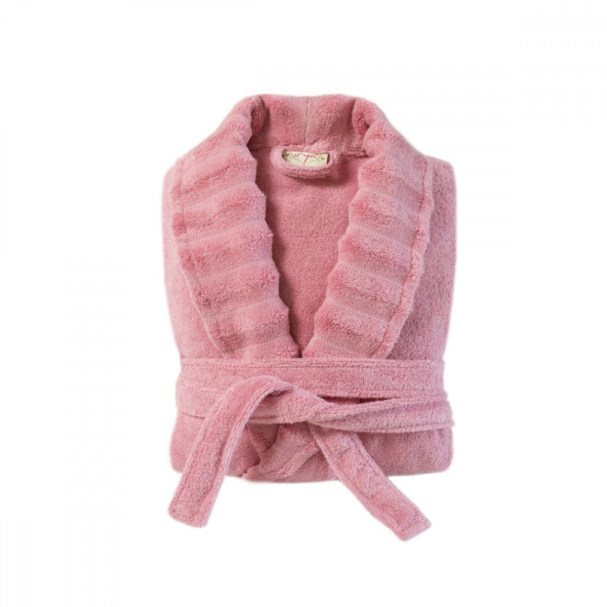 Красивый махровый халат женский Waves Pembe розовый