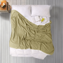 Простынь махровая двусторонняя Iris Home Green olive оливковая в Leron - фото 0