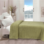 Простынь махровая двусторонняя Iris Home Green olive оливковая в Leron - фото 1