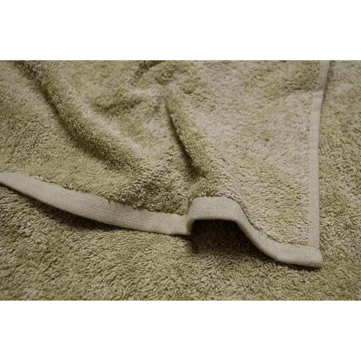 Простынь махровая двусторонняя Iris Home Green olive оливковая