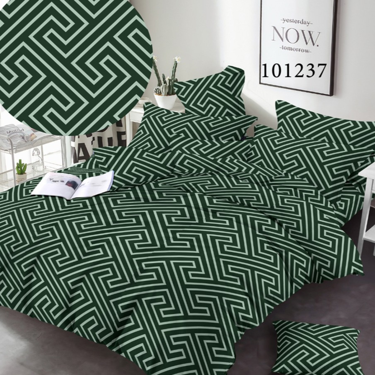 Комплект постільної білизни бязь Лабіринт Green в Leron - фото