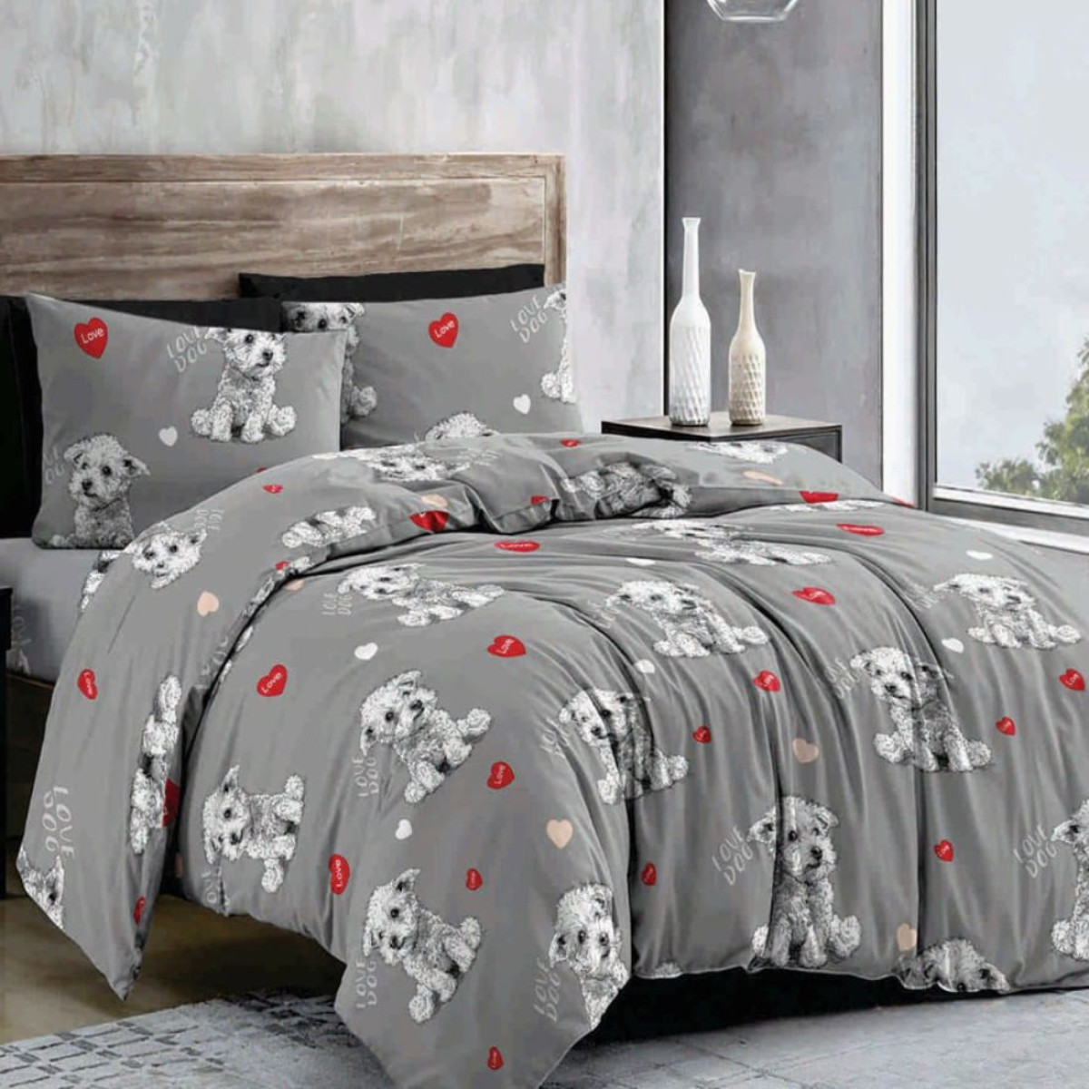 Бязь постільна білизна Песики Grey в Leron - фото