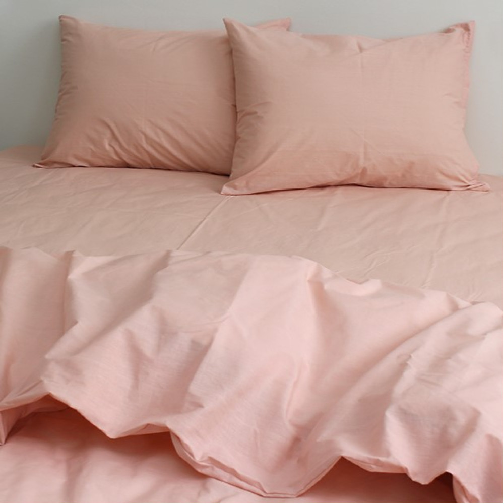 Однотонна рожева постіль ранфорс Pale Blush