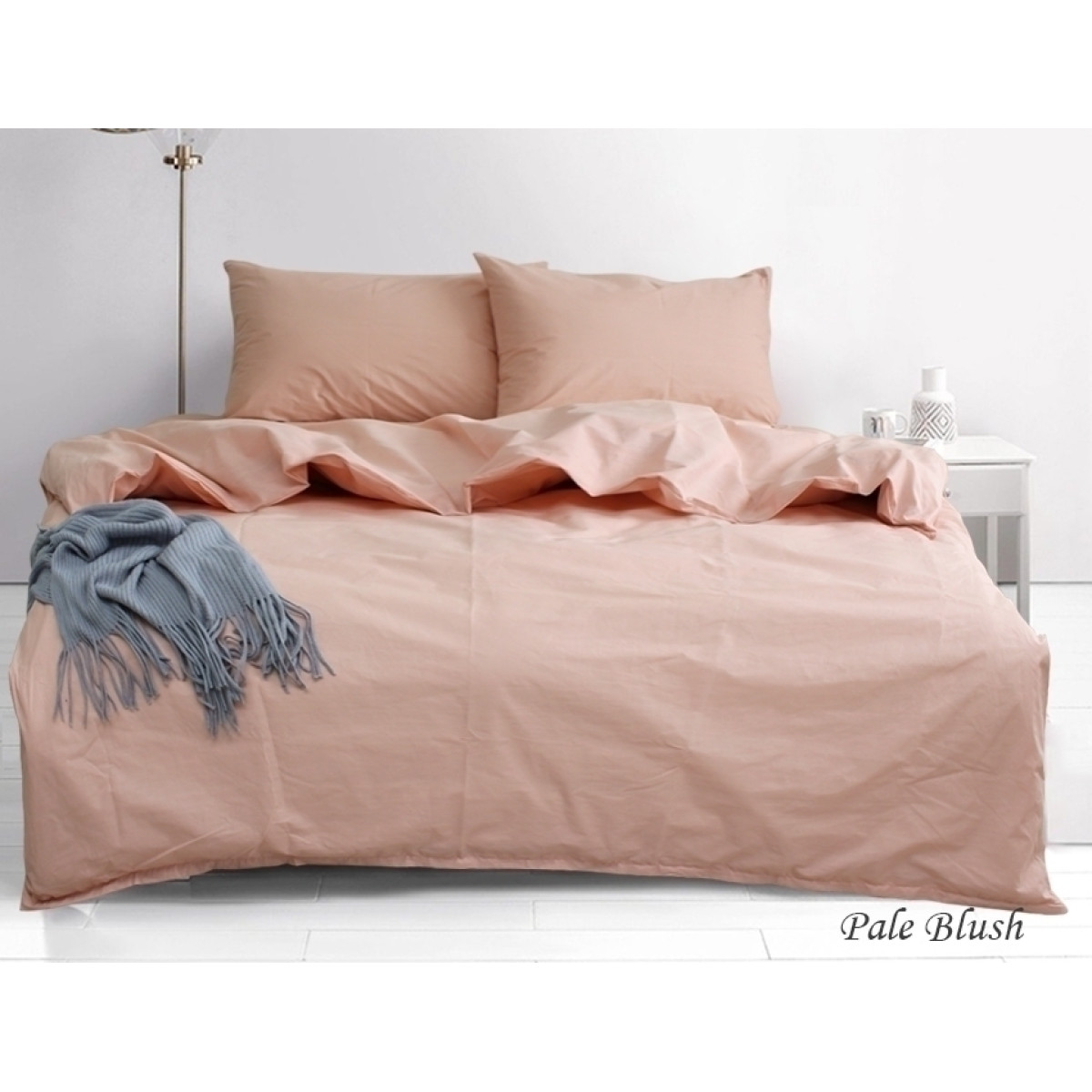 Однотонна рожева постіль ранфорс Pale Blush