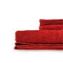 Красная простынь махровая 100% хлопок Red 155x220 полуторная в Leron - фото 1