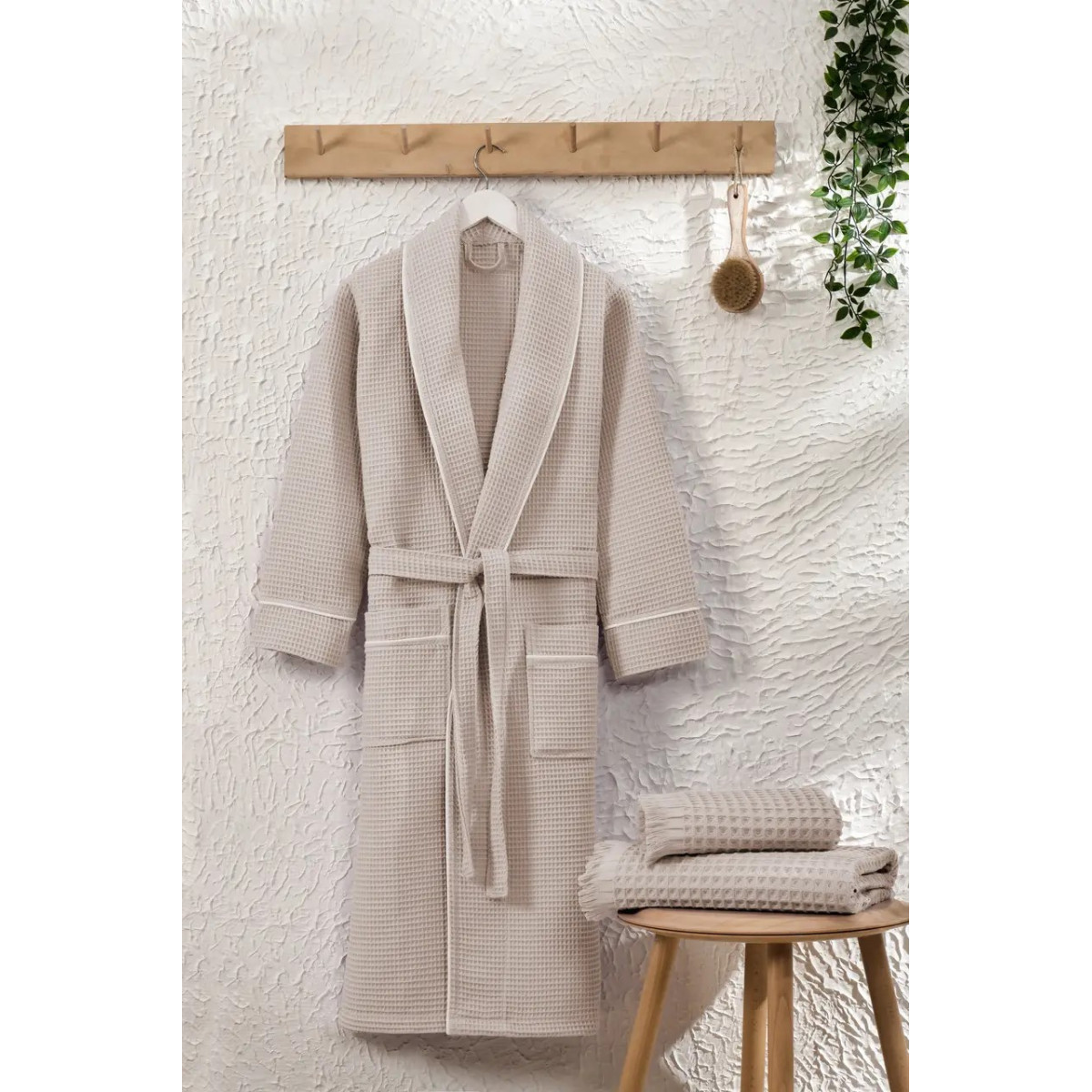 Турецкий халат мужской вафельный банный Exclusive Beg в Leron - фото