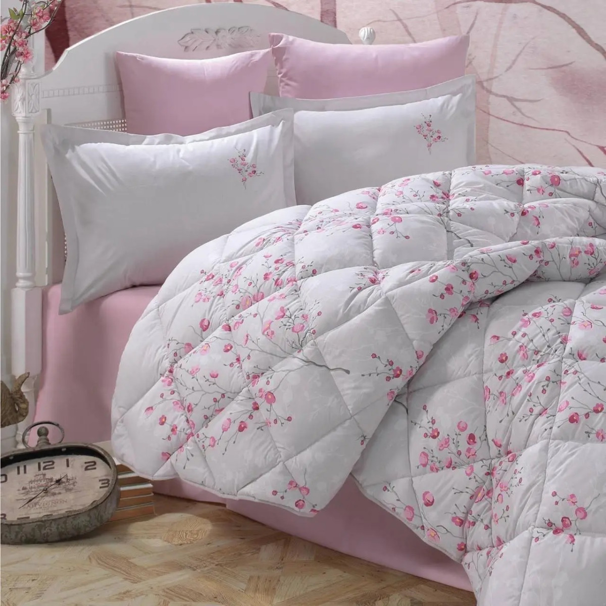 Стеганое одеяло евро размер 195x215 Salida V2 Pink Турция в Leron - фото