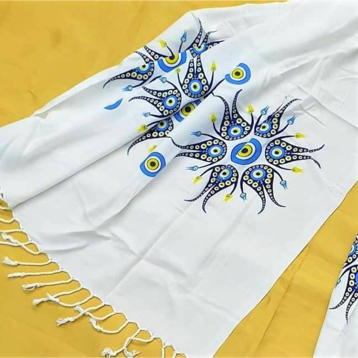 Пляжний рушник пештемаль Синя Квітка 75х180 в Leron - фото