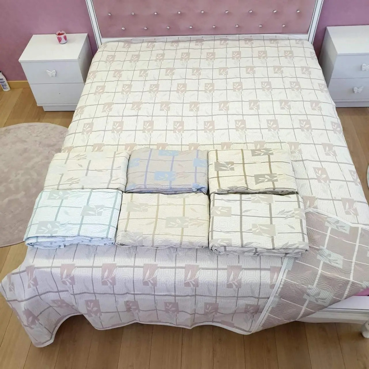 Покрывало гобеленовое Листья Клетка Турция на диван в Leron - фото
