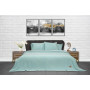 Мікрофібра покривало на ліжко Косичка М'ятна 220x240 з наволочками в Leron - фото 1