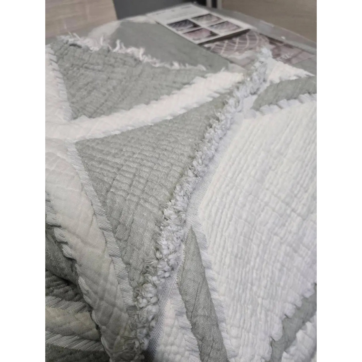 Бавовняне покривало з мусліну євро 230x250 Ромб Olive Туреччина