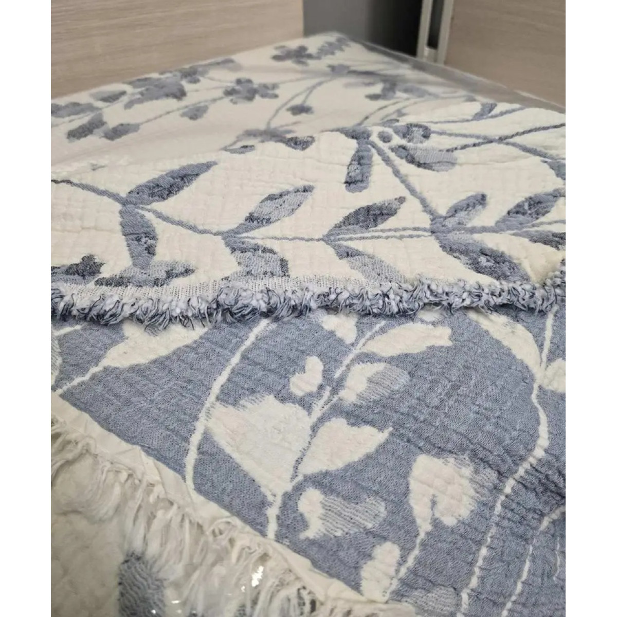 Стильное покрывало из муслина евро 230x250 Cicekli Indigo Турция