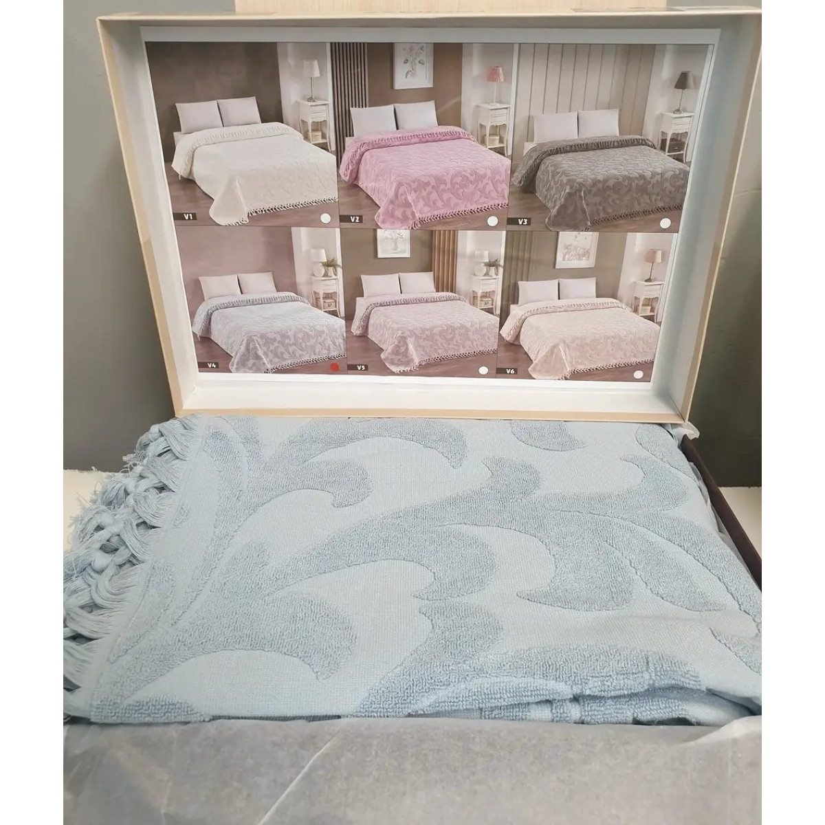 Махровая простынь Турция евро 220x240 Exclusive Mint с кисточками