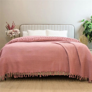 Вафельное Пике покрывало на кровать евро 245x270 Pembe Турция