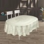 Овальна скатертина на стіл тефлонова Viyana Крем 160x220 Туреччина в Leron - фото 0