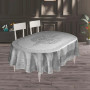 Овальна скатертина тефлонова Viyana Сіра 160x220 Туреччина в Leron - фото 0