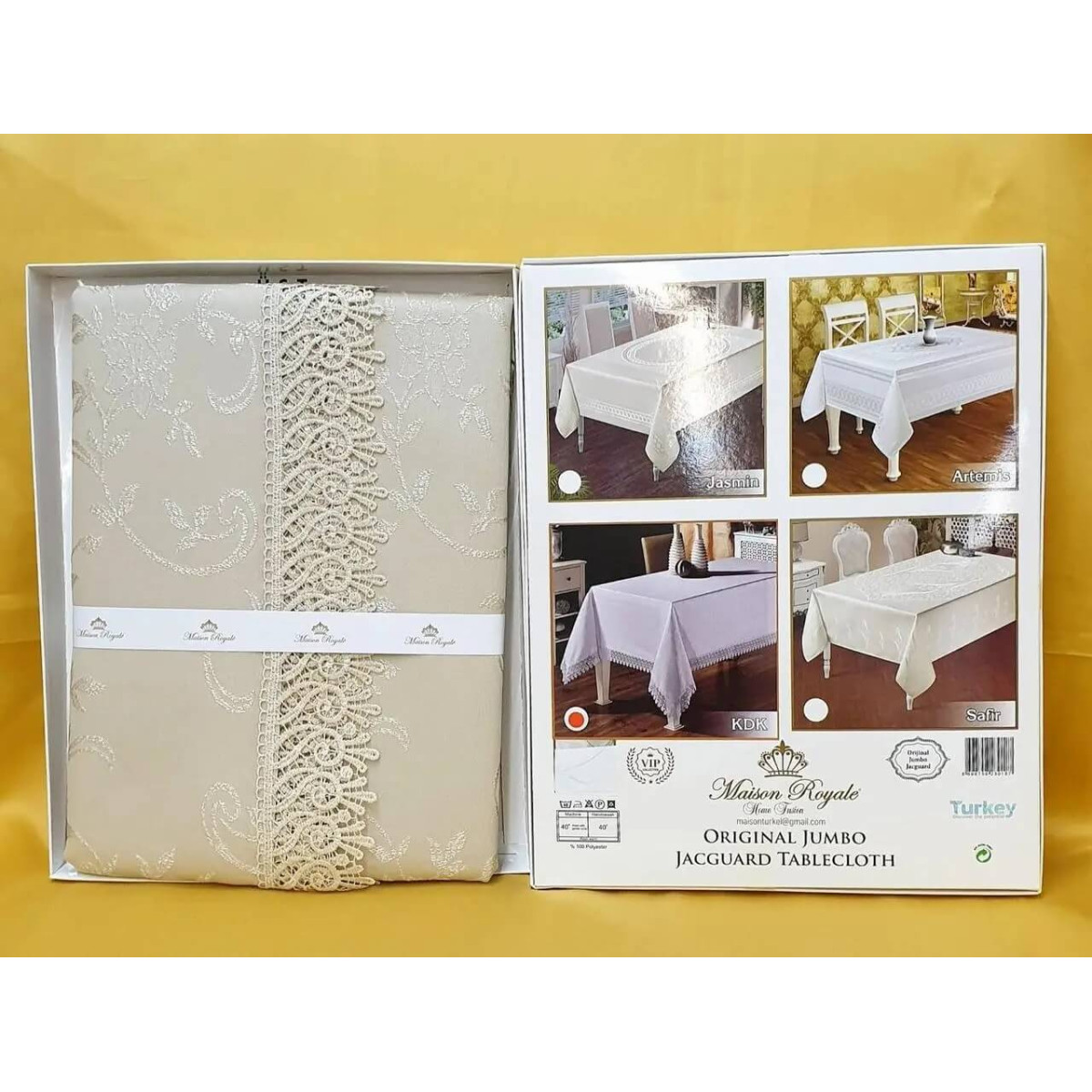 Скатерть для кухонного стола с кружевом 160х300 К.Д.К. Cappuccino Турция