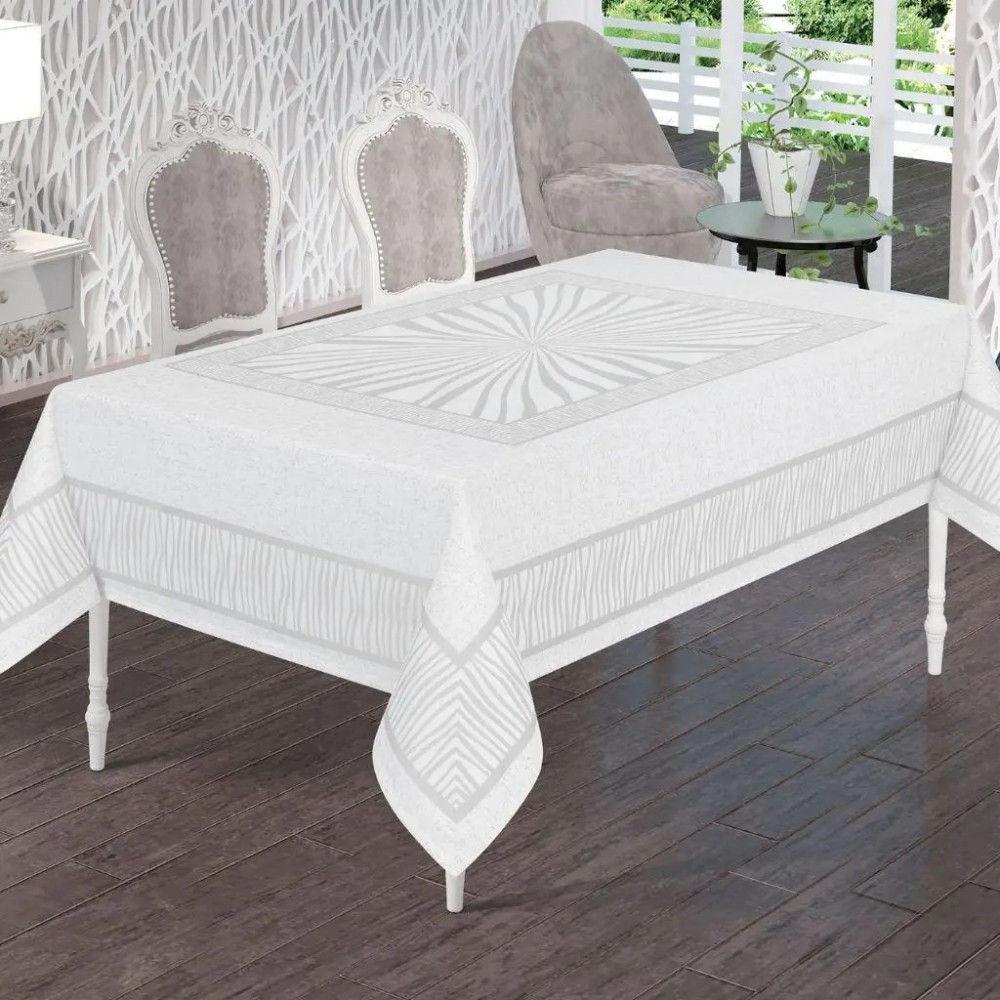 Скатертина на стіл тефлонова Gunes Біла 160x220 Туреччина