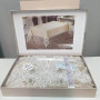Бежева скатертина з велюру 160x220 Almond Kappuccino з мереживом  в Leron - фото 2