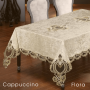 Велюровая скатерть с кружевом 160х220 Flora Kappuccino Турция в Leron - фото 0