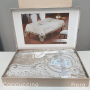 Велюровая скатерть с кружевом 160х220 Flora Kappuccino Турция в Leron - фото 1