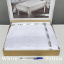 Біла скатертина на стіл жакардова Sultan White в Leron - фото 1