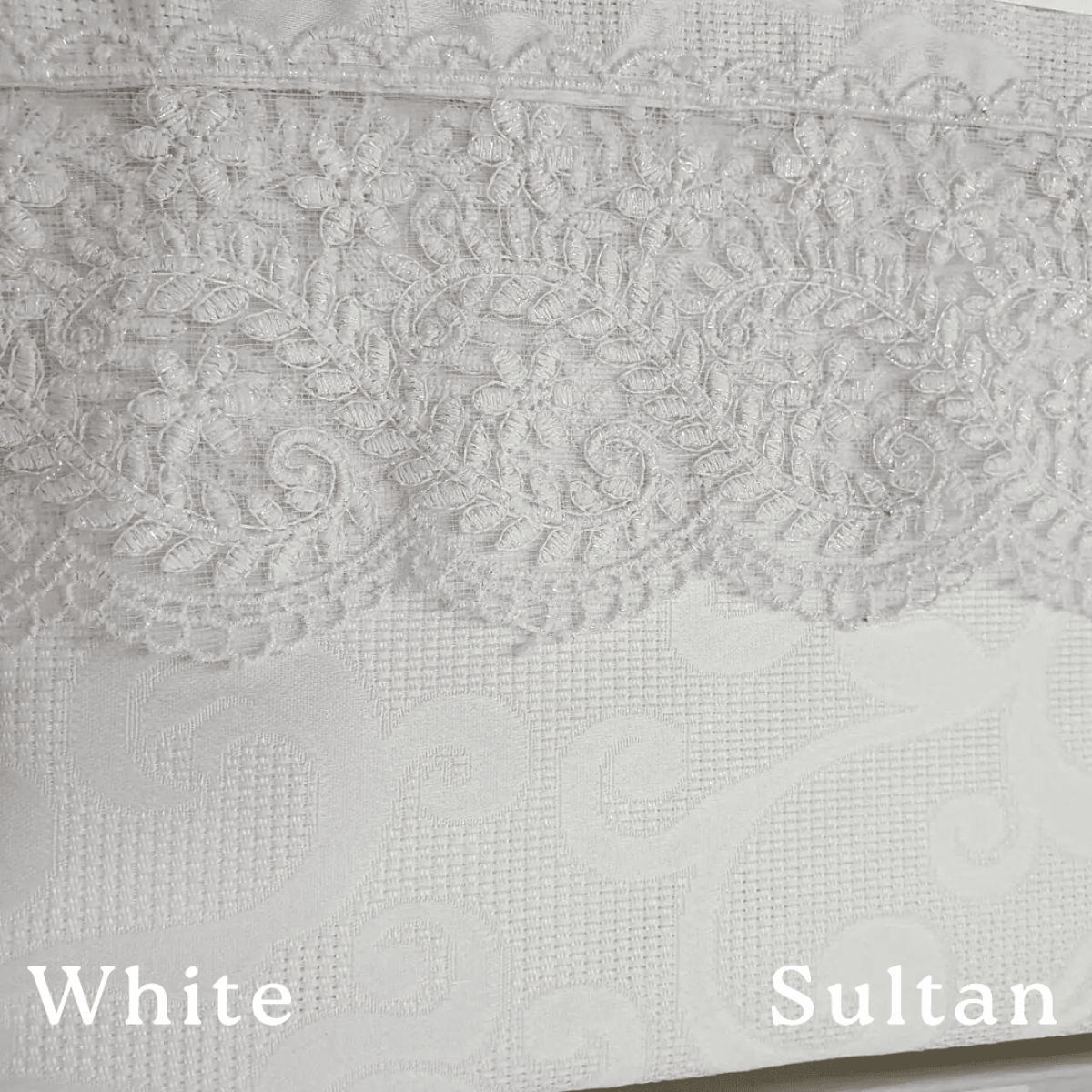 Біла скатертина на стіл жакардова Sultan White