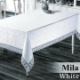 Біла скатертина на стіл однотонна Mila White в Leron - фото 0