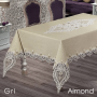 Серая скатерть блестящая с люрексом 160х220 Almond Cri Турция в Leron - фото 0