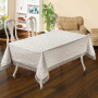 Турецкая скатерть жаккардовая с кружевом Etamin Krem 160x220 в Leron - фото 0