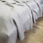 Муслиновое покрывало серое на кровать Warm Grey натуральный хлопок в Leron - фото 0