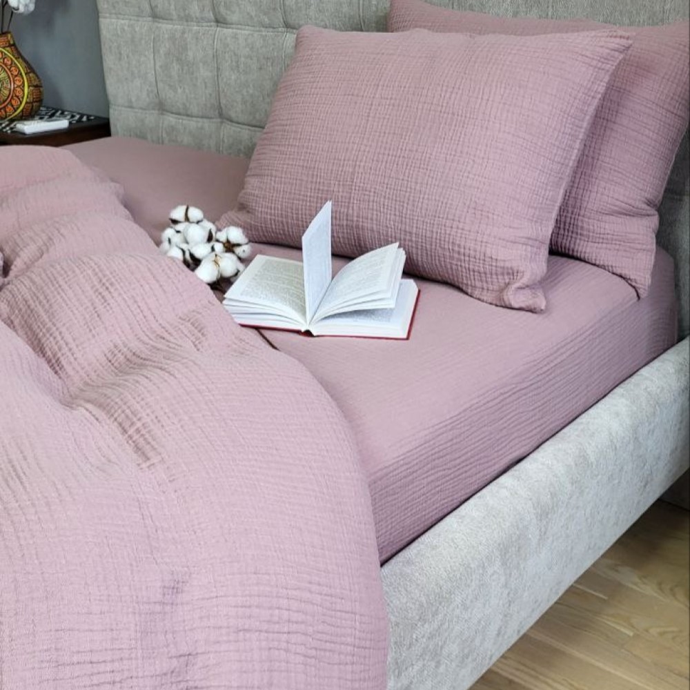 Натуральное покрывало муслин на кровать Orchid Rose хлопковое