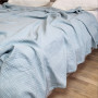 Блакитне покривало на ліжко з мусліну 100% бавовна Soft Blue в Leron - фото 0
