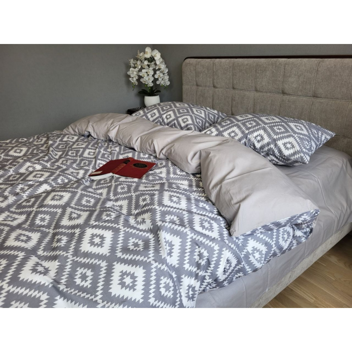 Постільна білизна 100% бавовна Орнамент сірий Turkish Cotton