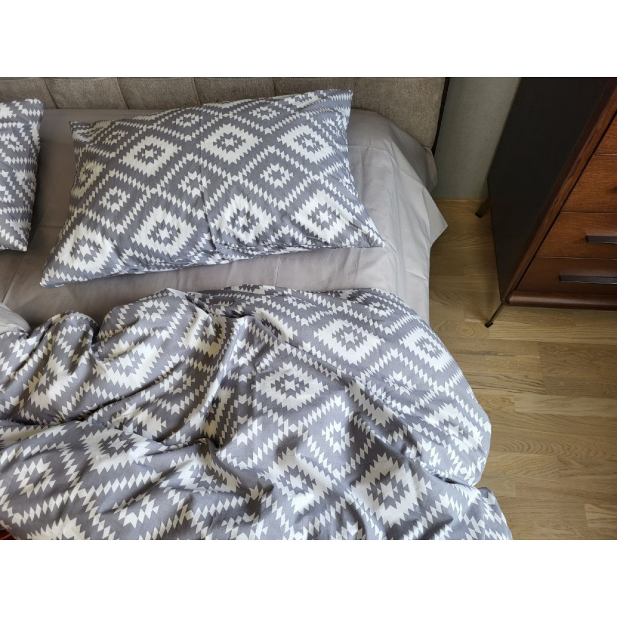 Постільна білизна 100% бавовна Орнамент сірий Turkish Cotton