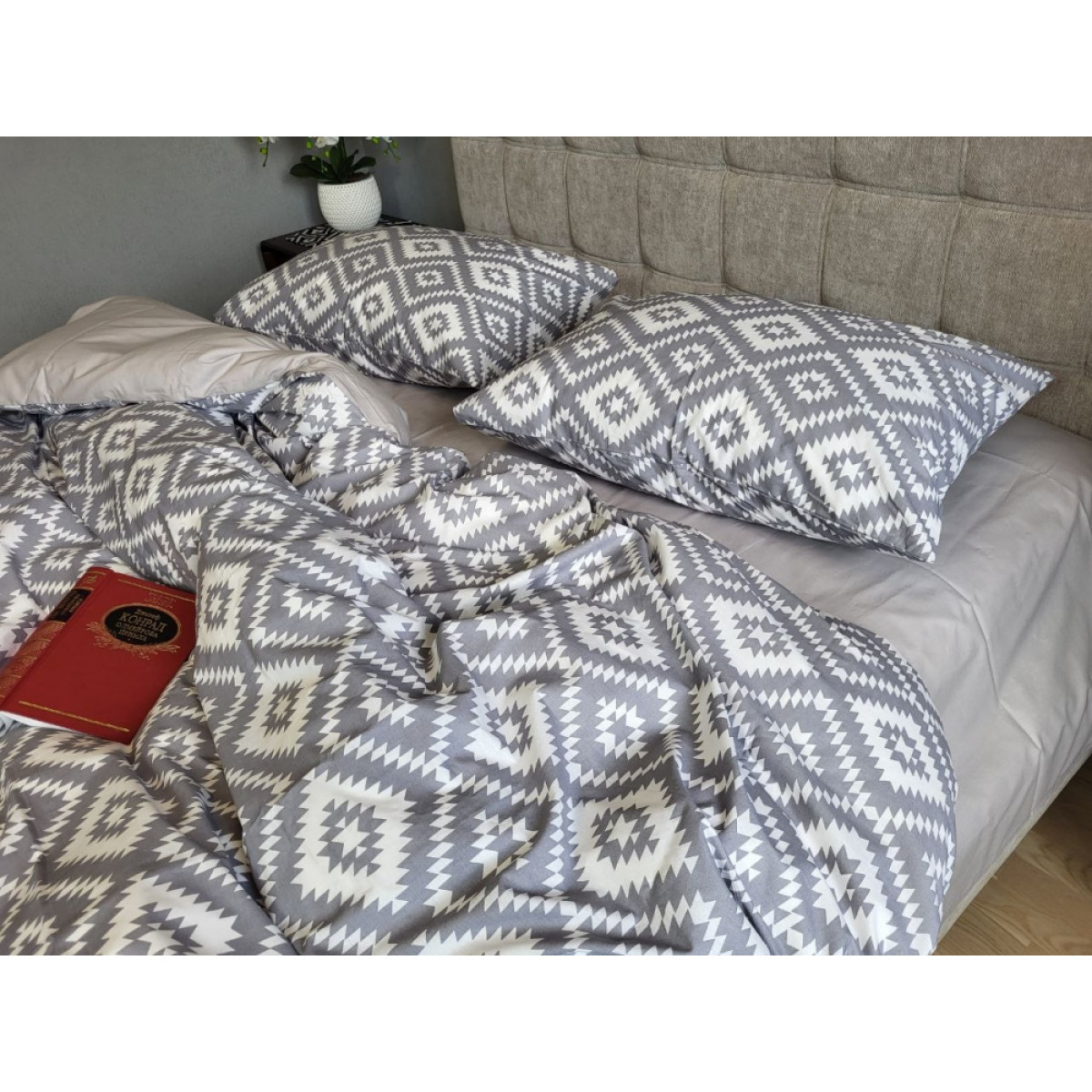 Постільна білизна 100% бавовна Орнамент сірий Turkish Cotton