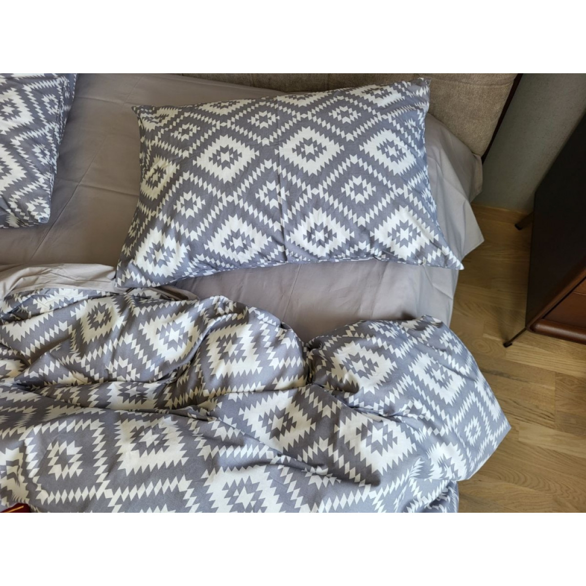 Постільна білизна 100% бавовна Орнамент сірий Turkish Cotton