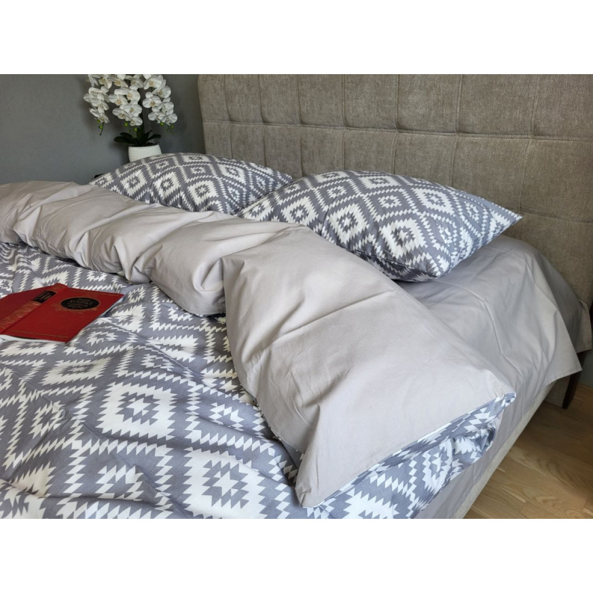 Постільна білизна 100% бавовна Орнамент сірий Turkish Cotton