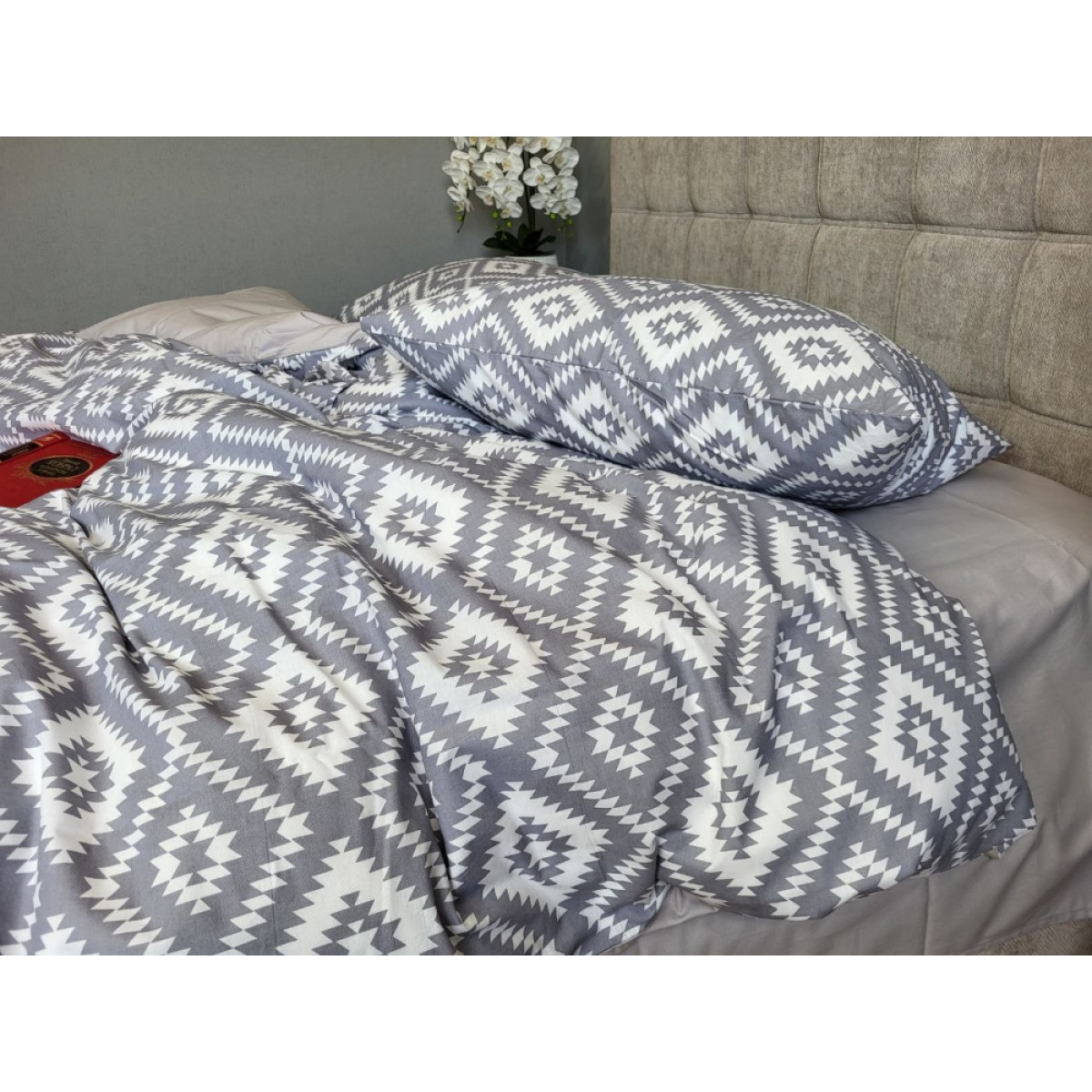 Постільна білизна 100% бавовна Орнамент сірий Turkish Cotton
