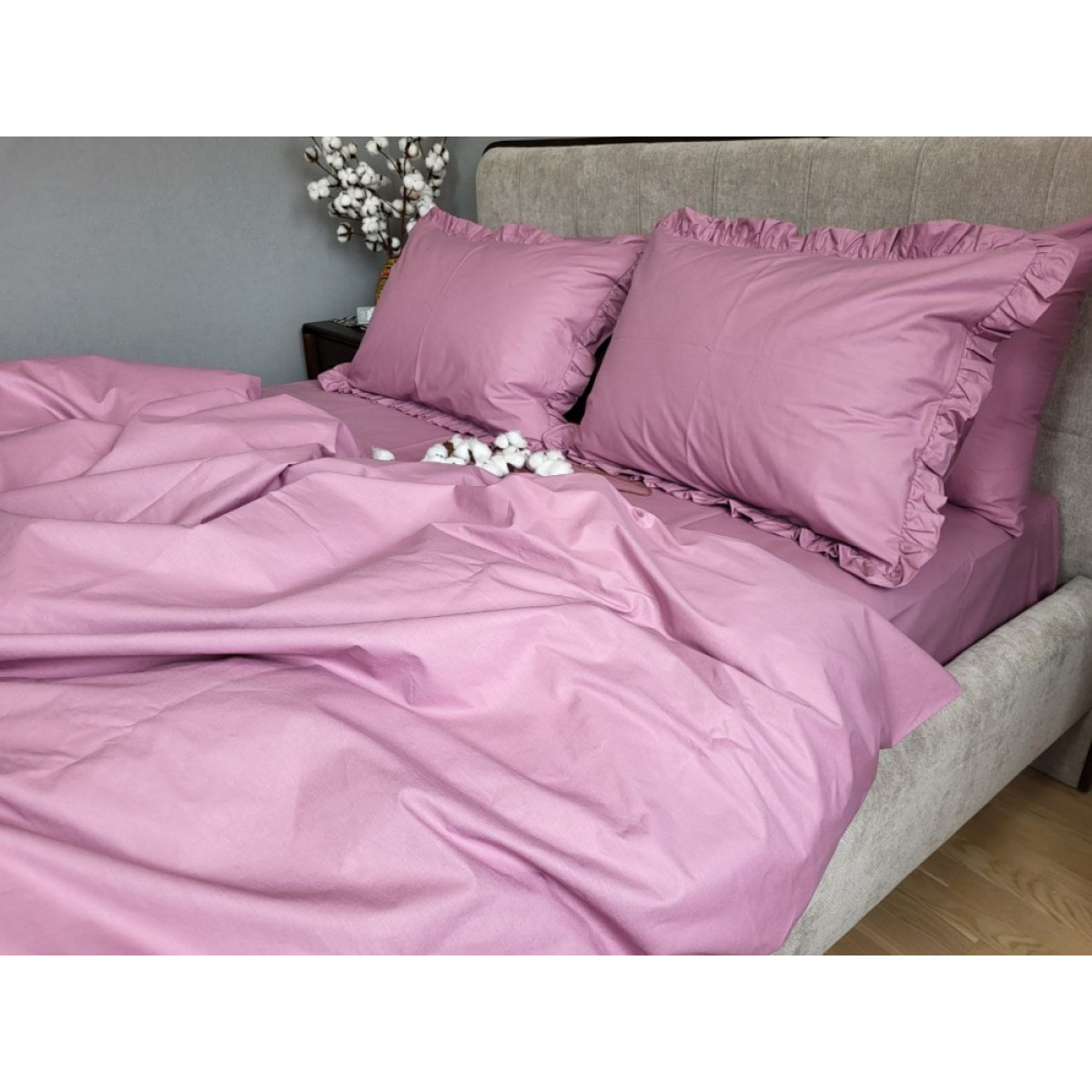 Постельное белье из органического хлопка Turkish Cotton Rose Solo № S165 с рюшами
