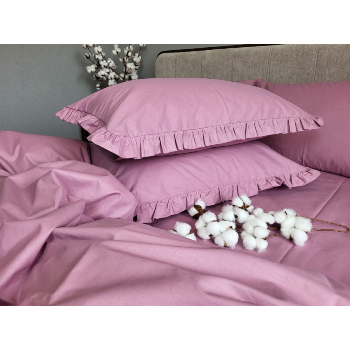 Постельное белье из органического хлопка Turkish Cotton Rose Solo № S165 с рюшами