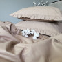 Комплект постельного белья хлопок Turkish Cotton Bej Solo с рюшами в Leron - фото 6