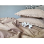 Комплект постельного белья хлопок Turkish Cotton Bej Solo с рюшами в Leron - фото 5