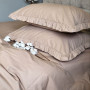 Комплект постельного белья хлопок Turkish Cotton Bej Solo с рюшами в Leron - фото 0