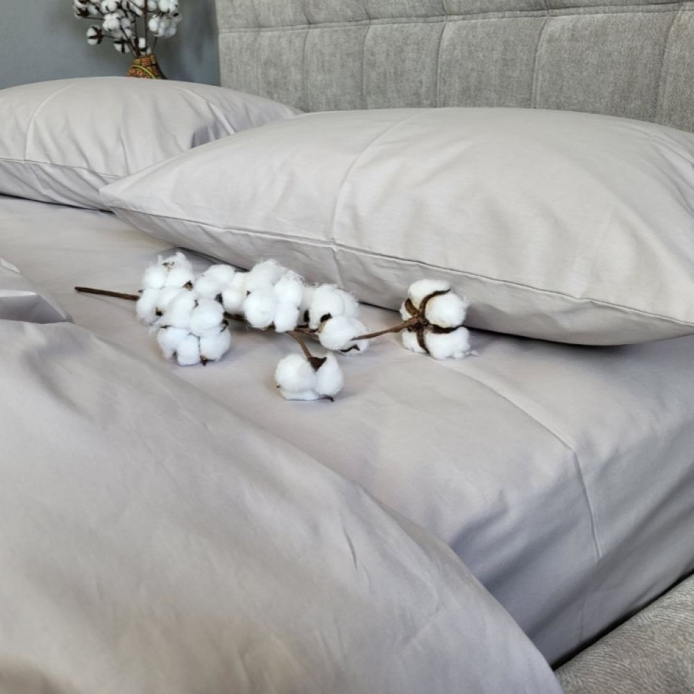 Комплект постельного белья из хлопка Grey Solo № S146 Turkish Cotton