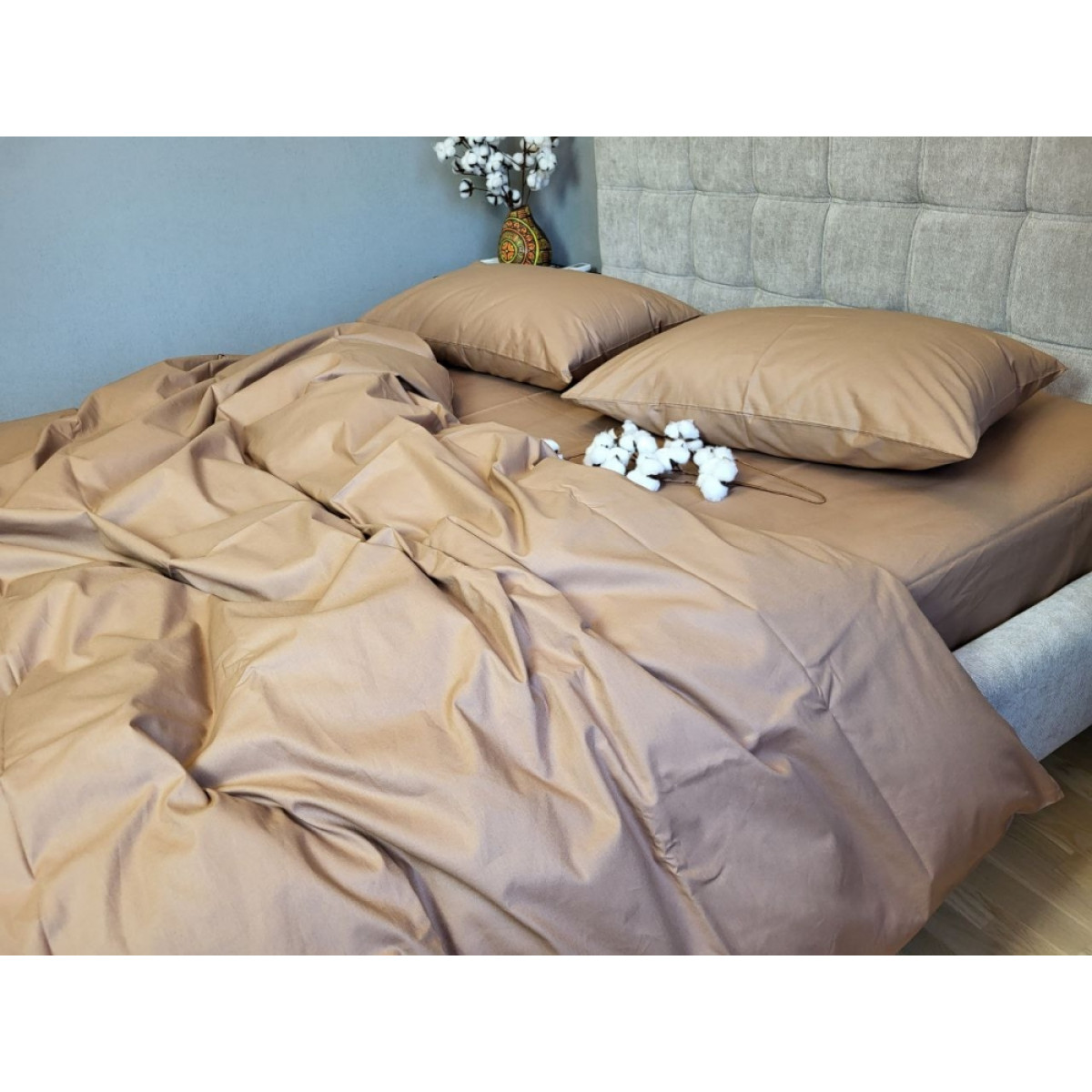 Постільна білизна натуральна бавовна Cacao Solo № S121 Turkish Cotton