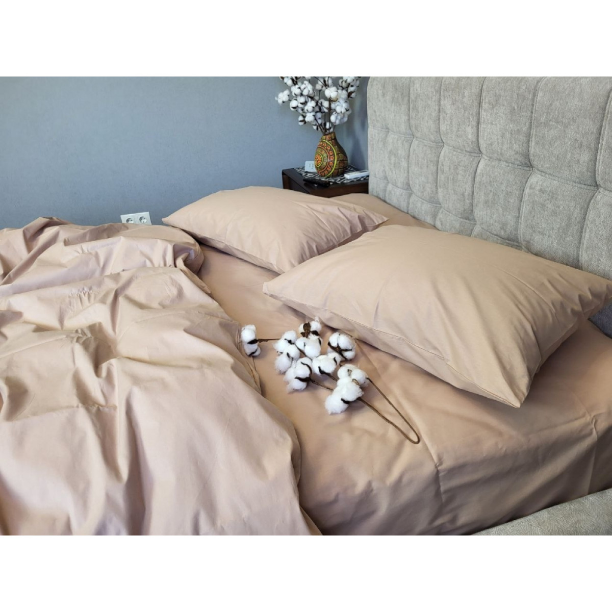 Бавовняна білизна постільна Latte Solo № S116 Turkish Cotton