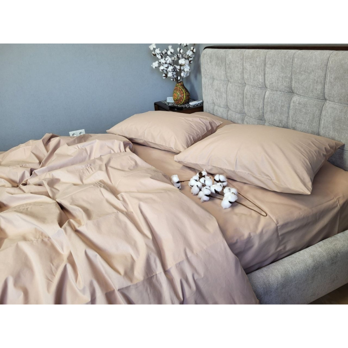 Бавовняна білизна постільна Latte Solo № S116 Turkish Cotton